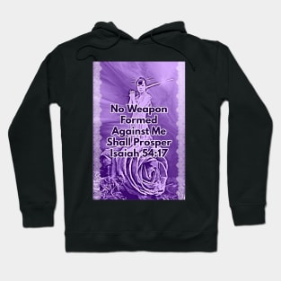 Isaiah 54-17 No Weapon Purple Aesthetic Bible Verse Hoodie